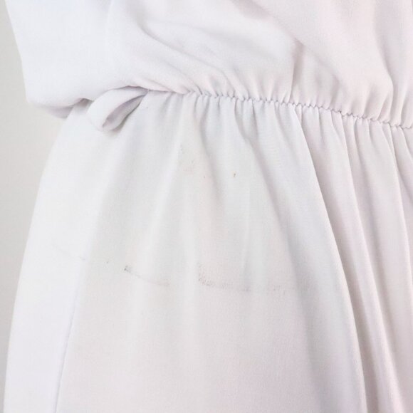 New Body Central Women's L Y2K White Stretch Wide Leg Halter Tie Neck Jumpsuit - Picture 9 of 12